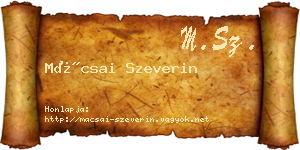 Mácsai Szeverin névjegykártya